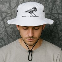 No God No Master Ni Dieu Ni Maitre Retro Crow Bird Bucket Hat