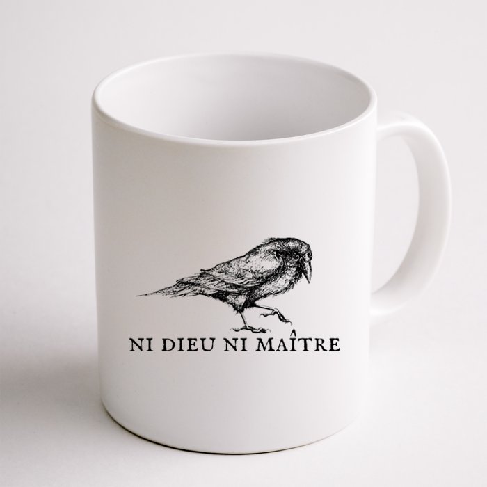 No God No Master Ni Dieu Ni Maitre Retro Crow Bird Coffee Mug