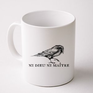 No God No Master Ni Dieu Ni Maitre Retro Crow Bird Coffee Mug