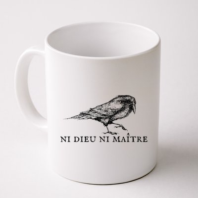 No God No Master Ni Dieu Ni Maitre Retro Crow Bird Mug