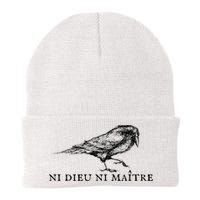 No God No Master Ni Dieu Ni Maitre Retro Crow Bird Beanie