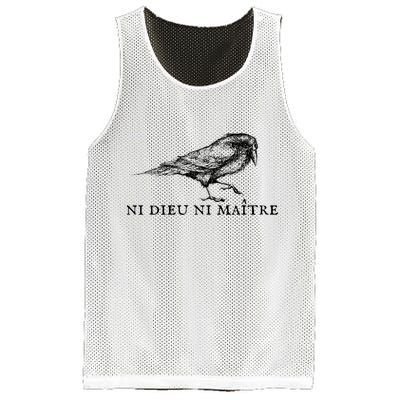 No God No Master Ni Dieu Ni Maitre Retro Crow Bird Mesh Reversible Basketball Jersey Tank