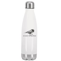 No God No Master Ni Dieu Ni Maitre Retro Crow Bird Stainless Steel Insulated Water Bottle