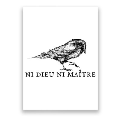 No God No Master Ni Dieu Ni Maitre Retro Crow Bird Poster