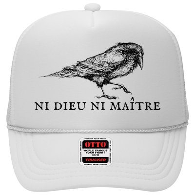 No God No Master Ni Dieu Ni Maitre Retro Crow Bird Hat
