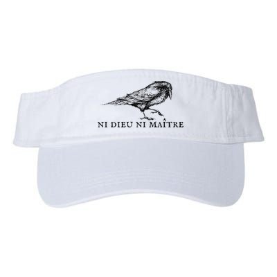No God No Master Ni Dieu Ni Maitre Retro Crow Bird Visor