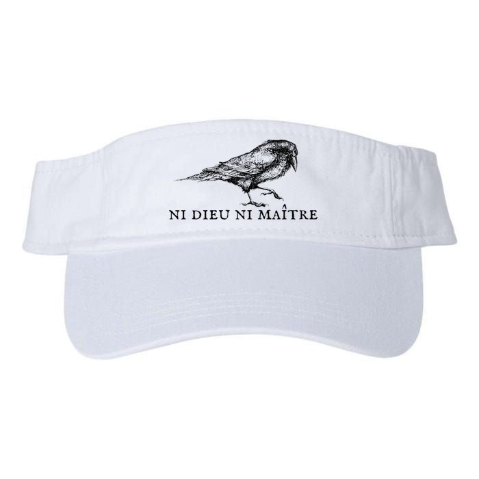 No God No Master Ni Dieu Ni Maitre Retro Crow Bird Visor