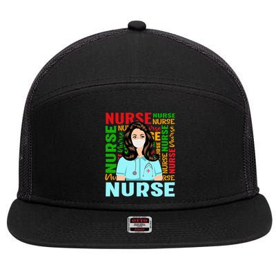 Nurse Gift 7 Panel Mesh Trucker Snapback Hat