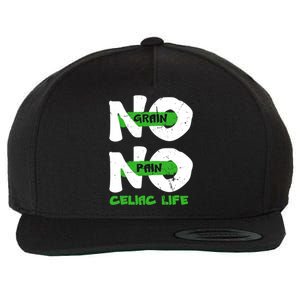 No Grain No Pain Celiac Disease Awareness Month Warrior Gift Wool Snapback Cap