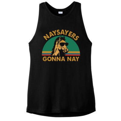 Naysayers Gonna Nay Vintage Retro Horse Lover Gift Ladies PosiCharge Tri-Blend Wicking Tank