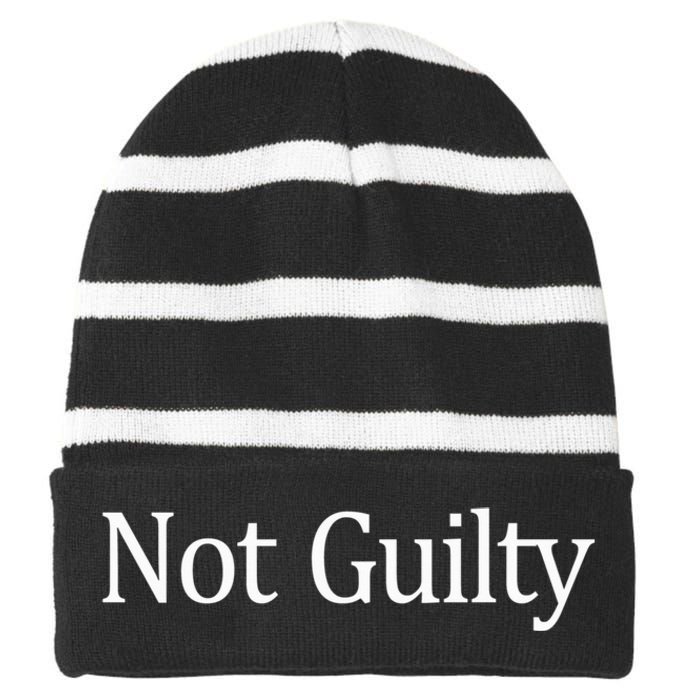 Not Guilty - Striped Beanie with Solid Band