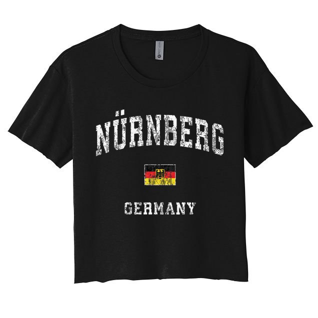 Nuremberg Germany Nurnberg Vintage Athletic Sports Crop Top
