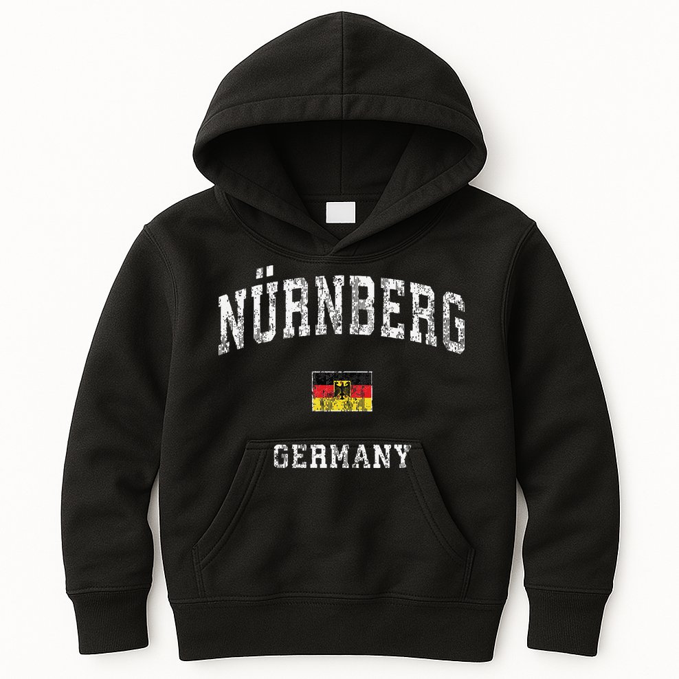 Nuremberg Germany Nurnberg Vintage Athletic Sports Kids Hoodie