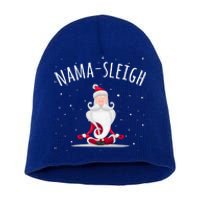 Namafunny Giftleigh Namasleigh Funny Santa Yoga Christmas Lotus Pose Gift Short Acrylic Beanie