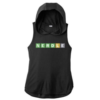 Nerdle Game Nerd Ladies PosiCharge Tri-Blend Wicking Draft Hoodie Tank