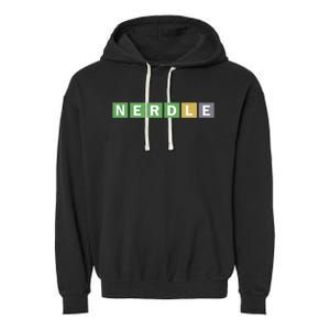 Nerdle Game Nerd Garment-Dyed Fleece Hoodie