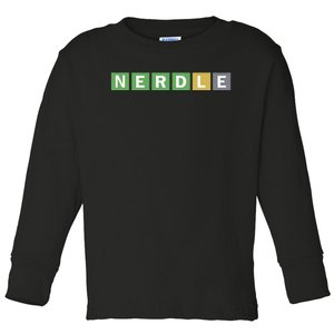 Nerdle Game Nerd Toddler Long Sleeve Shirt