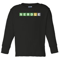 Nerdle Game Nerd Toddler Long Sleeve Shirt