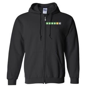 Nerdle Game Nerd Full Zip Hoodie