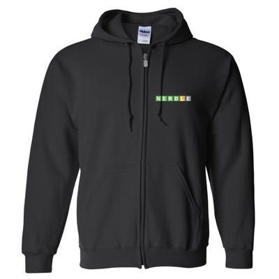 Nerdle Game Nerd Full Zip Hoodie