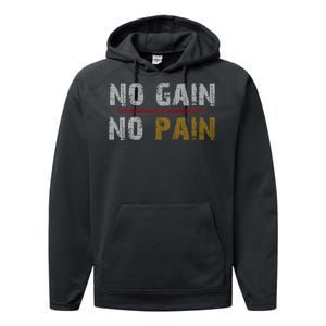 No Gain No Pain. Performance Fleece Hoodie