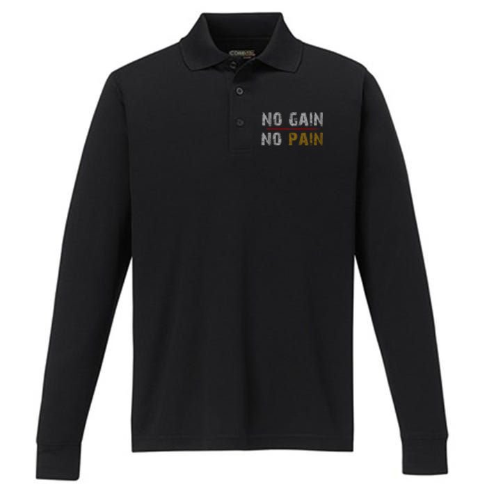 No Gain No Pain. Performance Long Sleeve Polo