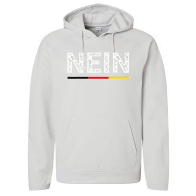 Nein German No Saying Funny Germany Performance Fleece Hoodie