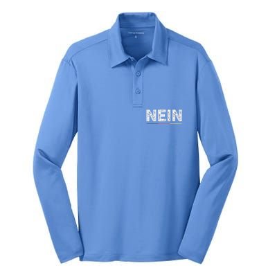 Nein German No Saying Funny Germany Silk Touch Performance Long Sleeve Polo