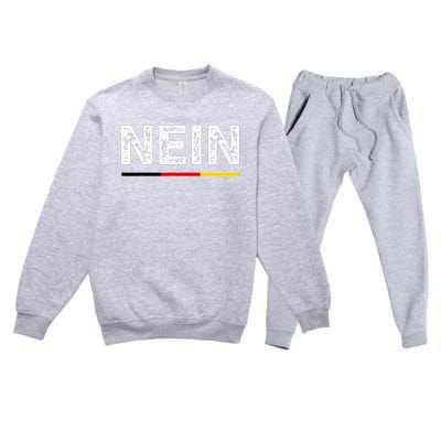 Nein German No Saying Funny Germany Premium Crewneck Sweatsuit Set