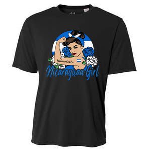 Nicaragua Girl Nicaraguan Mujer Nicaraguense Flag Cooling Performance Crew T-Shirt