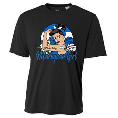 Nicaragua Girl Nicaraguan Mujer Nicaraguense Flag Cooling Performance Crew T-Shirt