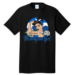 Nicaragua Girl Nicaraguan Mujer Nicaraguense Flag Tall T-Shirt