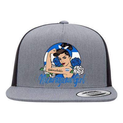 Nicaragua Girl Nicaraguan Mujer Nicaraguense Flag Flat Bill Trucker Hat