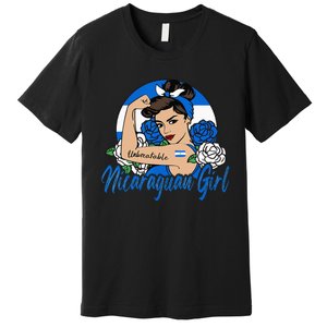 Nicaragua Girl Nicaraguan Mujer Nicaraguense Flag Premium T-Shirt