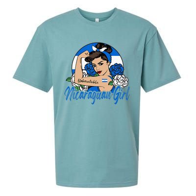 Nicaragua Girl Nicaraguan Mujer Nicaraguense Flag Sueded Cloud Jersey T-Shirt