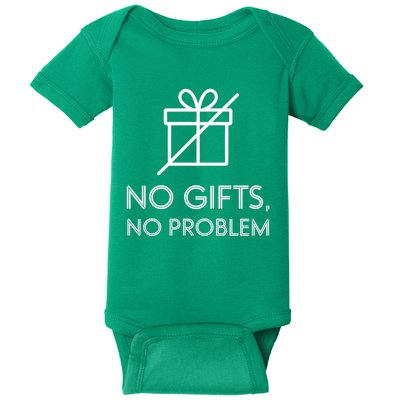 No Gifts No Problem Funny Anti Christmas Grumpy Christmas Baby Bodysuit