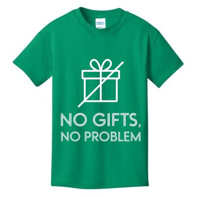 No Gifts No Problem Funny Anti Christmas Grumpy Christmas Kids T-Shirt