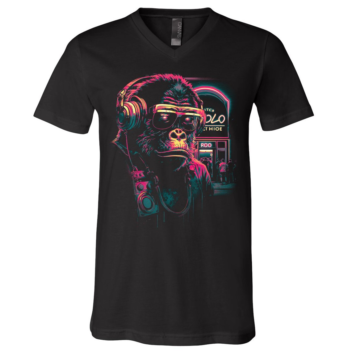 Neon Gorilla V-Neck T-Shirt