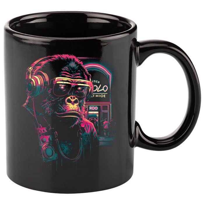 Neon Gorilla 11oz C Handle Ceramic Mug