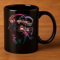 Neon Gorilla 11oz C Handle Ceramic Mug