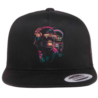 Neon Gorilla Flat Bill Trucker Hat