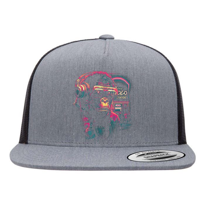 Neon Gorilla Flat Bill Trucker Hat