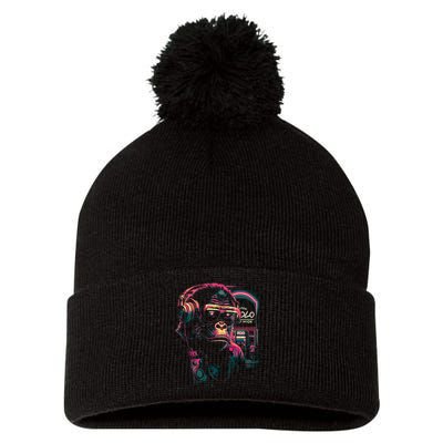 Neon Gorilla Pom Pom 12in Knit Beanie