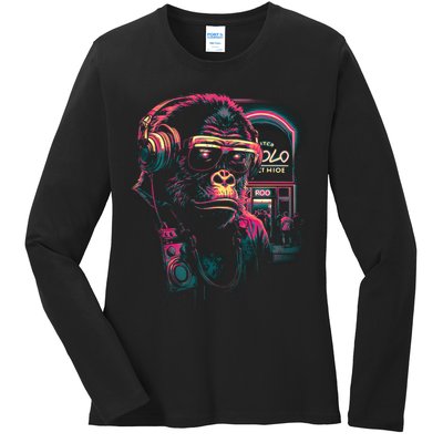 Neon Gorilla Ladies Long Sleeve Shirt