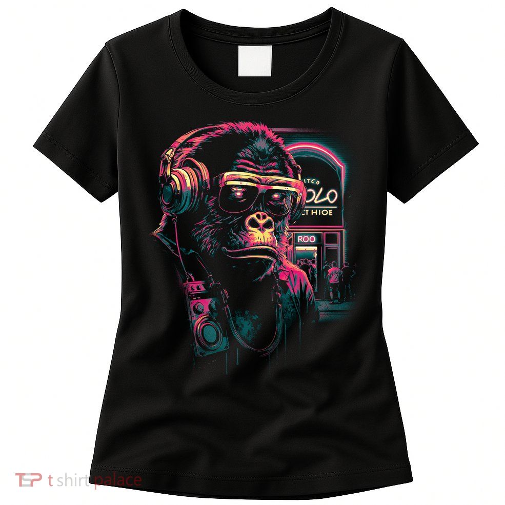 Neon Gorilla Womens T-Shirt