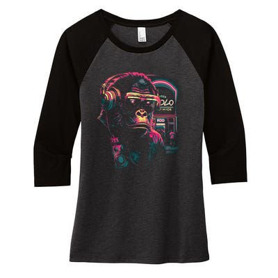 Neon Gorilla Women's Tri-Blend 3/4-Sleeve Raglan Shirt