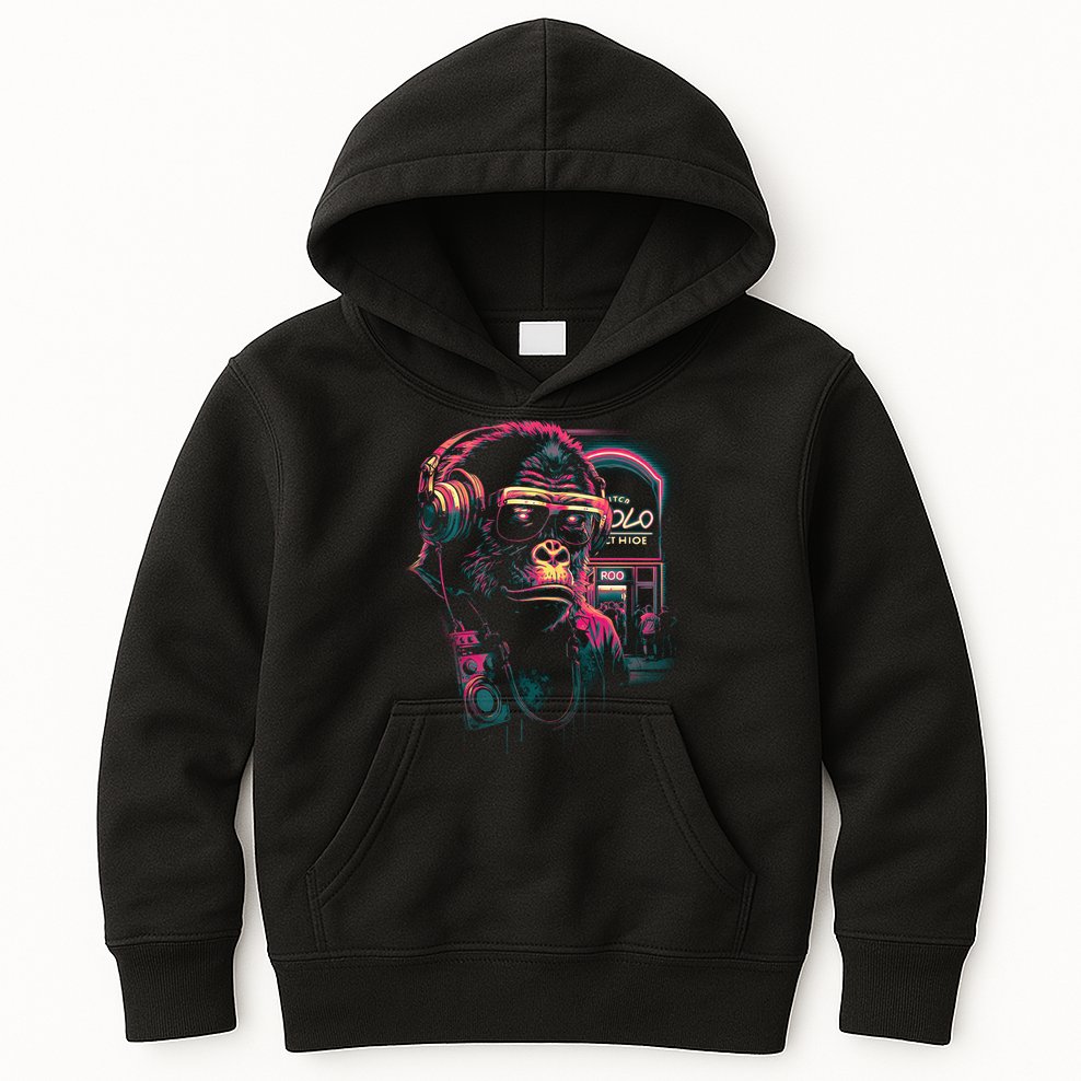 Neon Gorilla Kids Hoodie