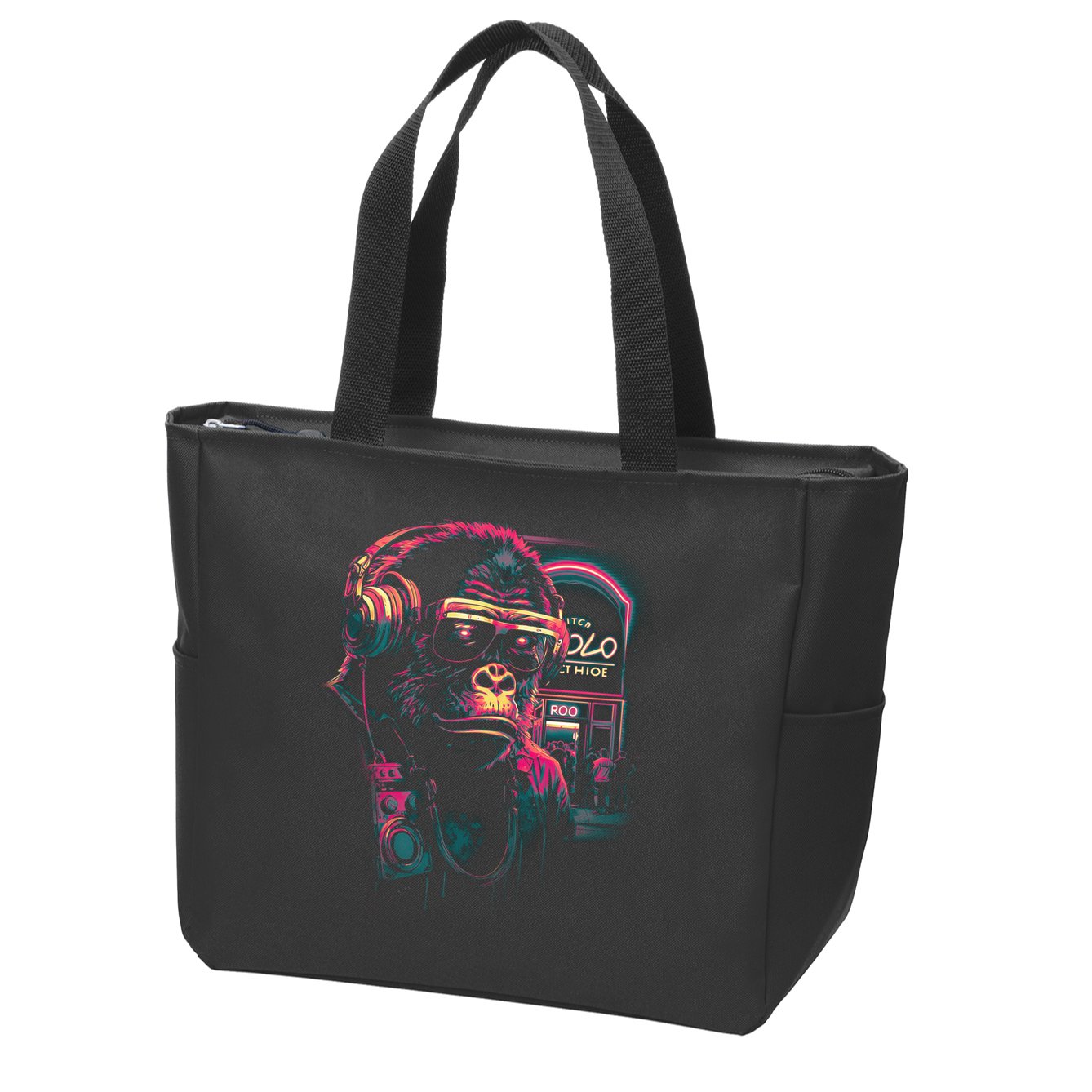 Neon Gorilla Zip Tote Bag