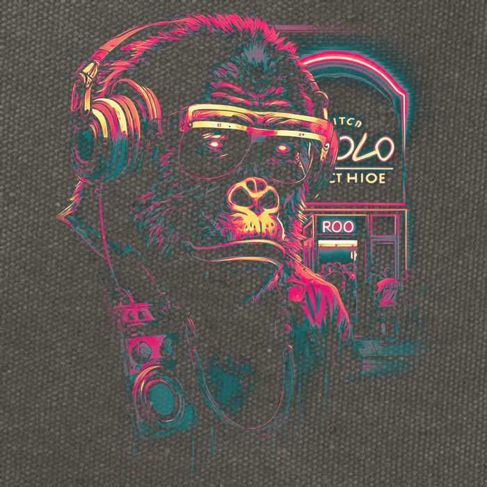 Neon Gorilla Cotton Canvas Backpack