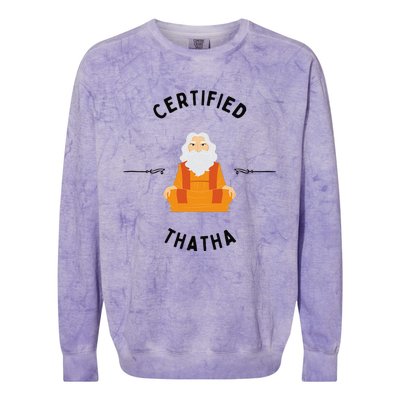 New Grandfather or Thatha Present for new grandfathers Colorblast Crewneck Sweatshirt